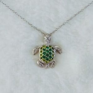 Sterling silver turtle necklace